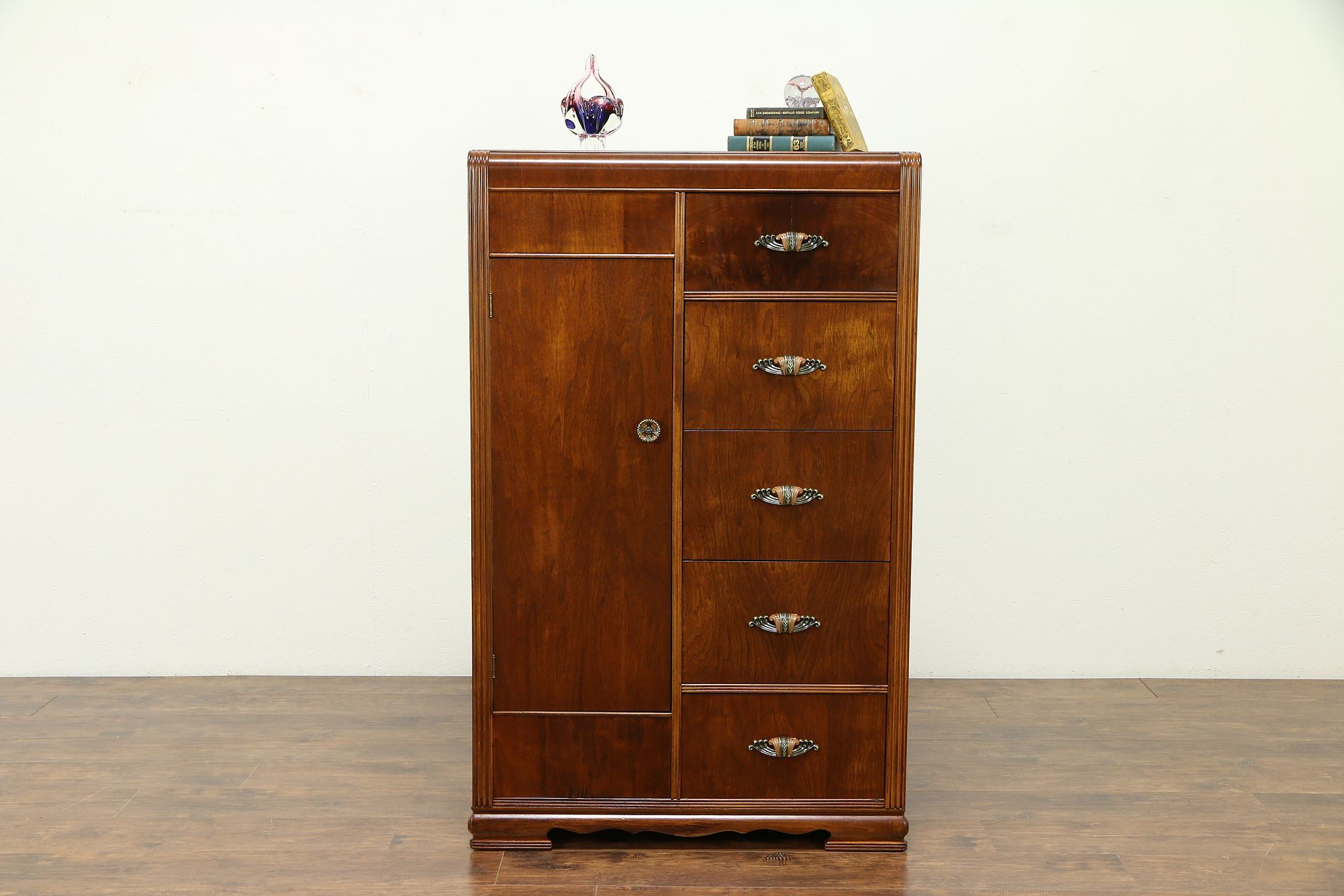 What Wood Was Made Art Deco Waterfall Wardrobe?